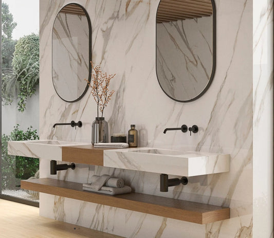 PVC Wandpaneel Calacatta Gold Hoogglans - 120x280x0,3 cm