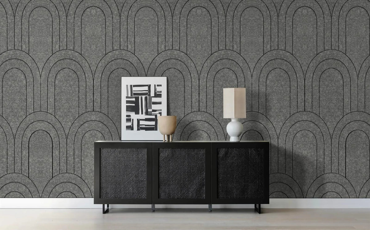 OPPIO Viltpaneel Grijs - BAROK - 280x60 cm - Brandvertragend & Geluiddempend