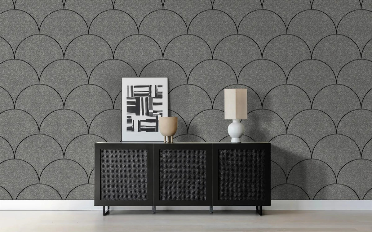 OPPIO Viltpaneel Grijs - SCHRUB - 280x56 cm - Brandvertragend & Geluiddempend