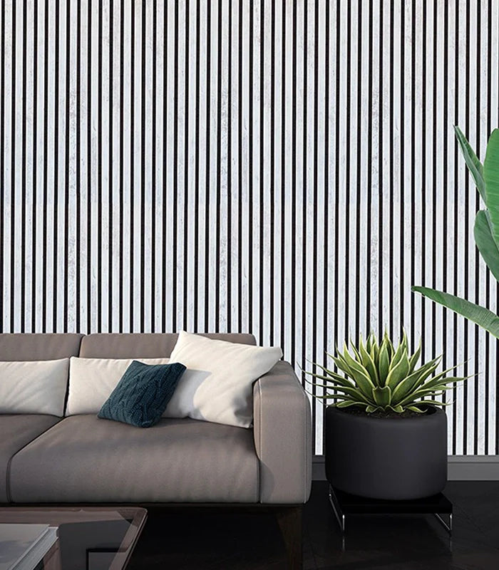 33€ Akoestische wandpaneel WİT (Latten wanden) | 60x270x18 cm| 25 mm latten