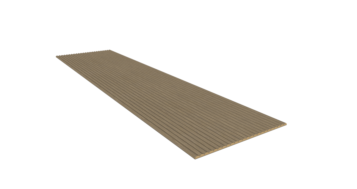 71€ Akoestische Wand Panelen Lattenwand Met Vilt Ronde Latten – Walnoot Eiken 270 Cm × 60 Cm