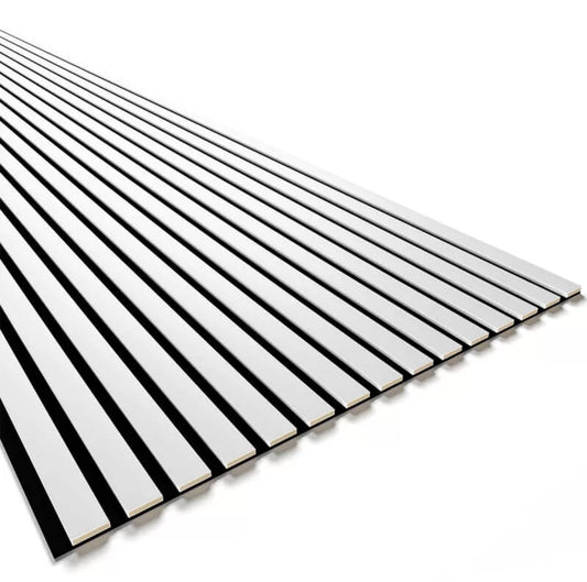 33€ Akoestische wandpaneel WİT (Latten wanden) | 60x280x18 cm| 25 mm latten