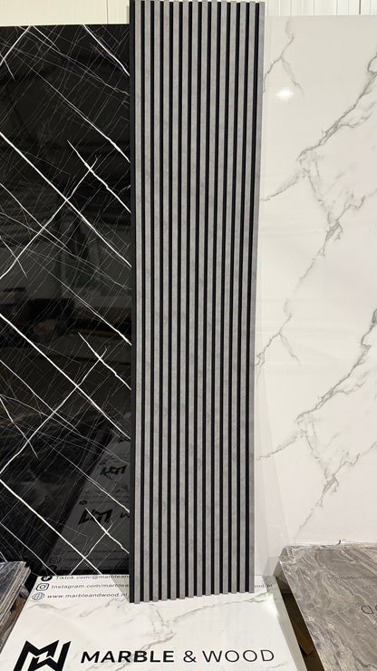 €33 Acoustic Wall Panel (Slatted Walls) | 60x280x18cm | Dark Grey Concrete Look | 25mm Slats
