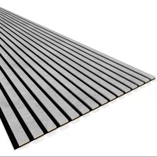 39€ Akoestische wandpaneel licht grijs  (Latten wanden) | 60x270x18 cm | 25 mm latten