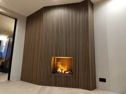 Akoestische wandpaneel | 60×270 cm | smoke oak | 27 mm latten