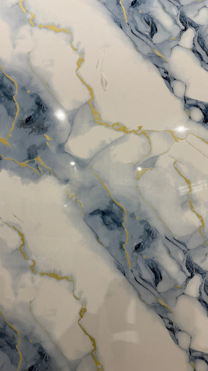 Spc wandpaneel 122x280x0,3 cm Sky Blue-Gold