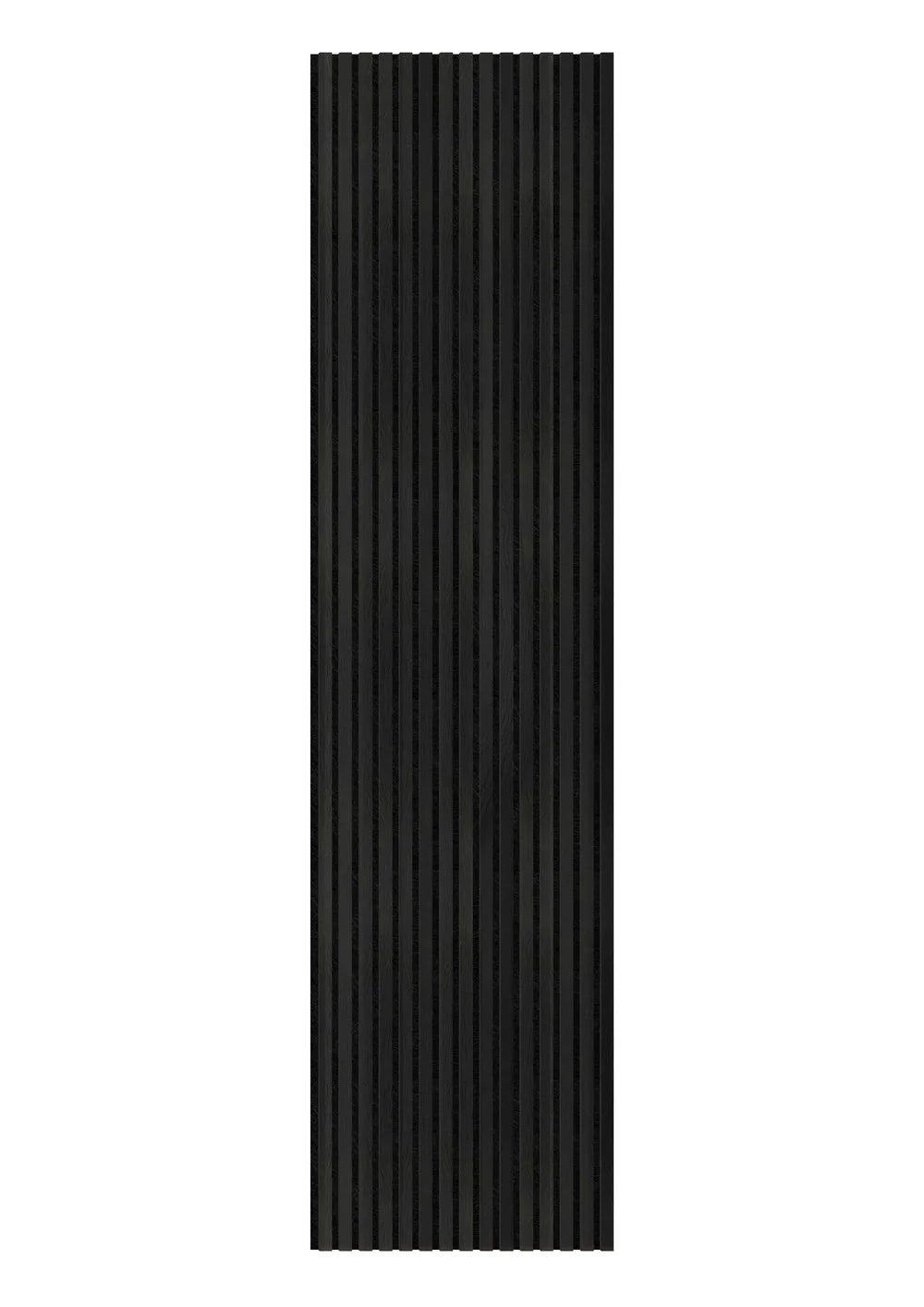 33€ Akoestische wandpaneel zwart (Latten wanden) | 60x270x18 cm | black oak | 27 mm latten