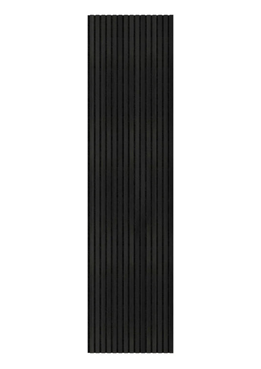 33€ Akoestische wandpaneel zwart (Latten wanden) | 60x270x18 cm | black oak | 27 mm latten