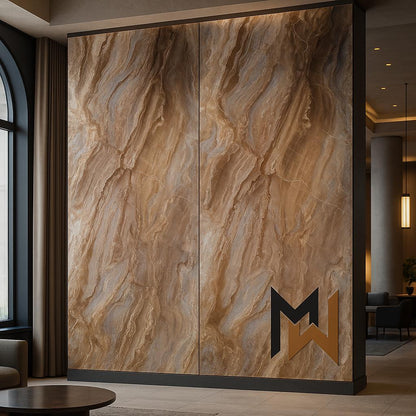 PVC Wall Panel | 122x280 cm | Arabescato Brown