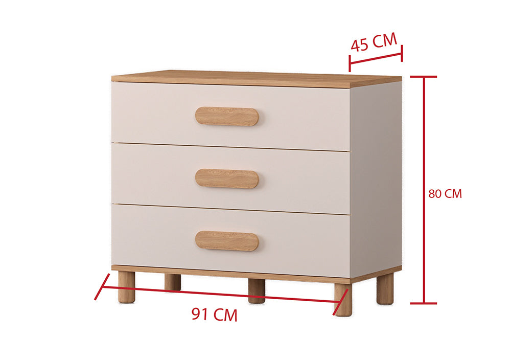 MILA WIT EIKEN LADENKAST MET 3 LADEN