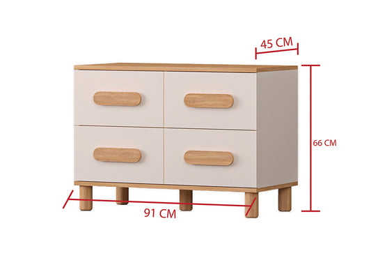 MILA WIT EIKEN LADENKAST MET 4 LADEN