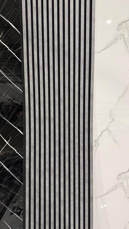 €33 Acoustic Wall Panel (Slatted Walls) | 60x280x18cm | Dark Grey Concrete Look | 25mm Slats