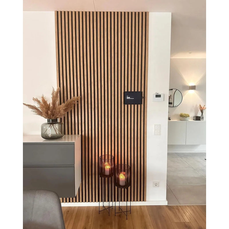 Akoestische Wandpaneel Eiken (Latten wanden) | 60×270×18cm | TEAK 27 mm latten
