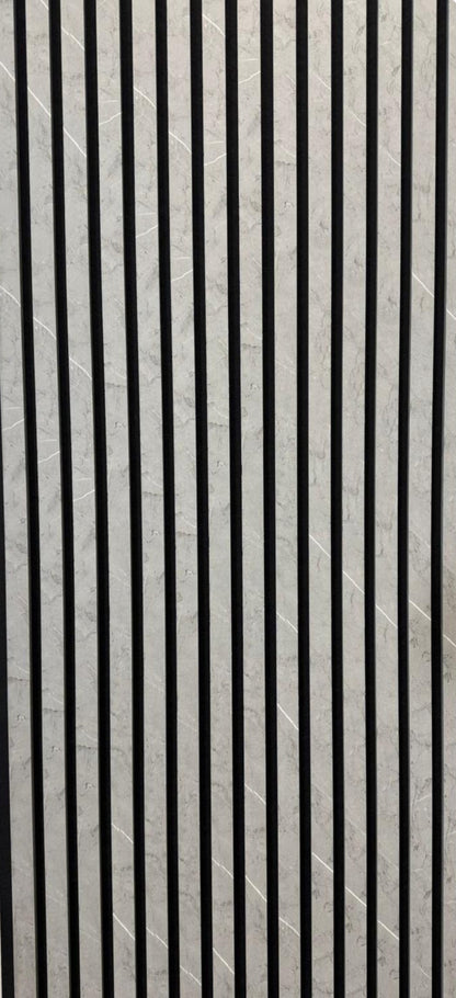 33€ Akoestische Wandpanelen Lattenwand Met Vilt - Gray Marmer 270x60 cm
