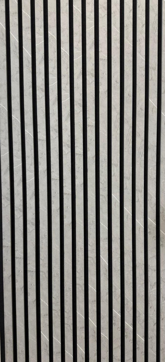 33€ Akoestische Wandpanelen Lattenwand Met Vilt - Gray Marmer 270x60 cm