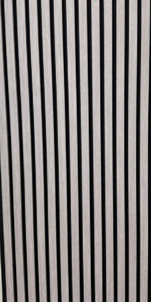 33€ akoestisch Wand Panelen Lattenwand Met Vilt Light Gray 270x60 cm