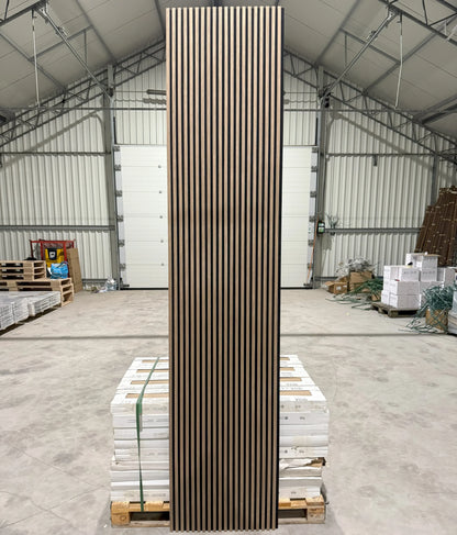 Akoestische wandpaneel | 60×270 cm | walnut | 17 mm latten