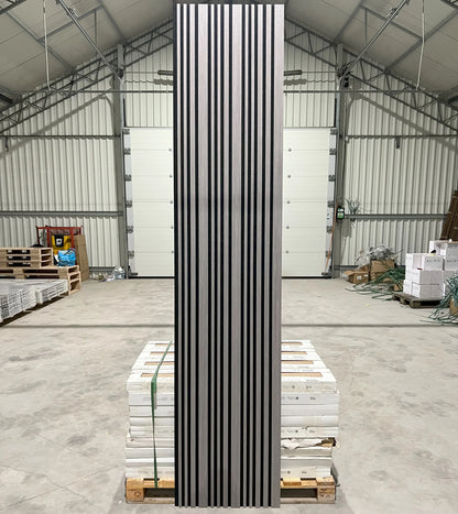 Akoestische wandpaneel | 60×270 cm | grey oak | gevarieerde latten