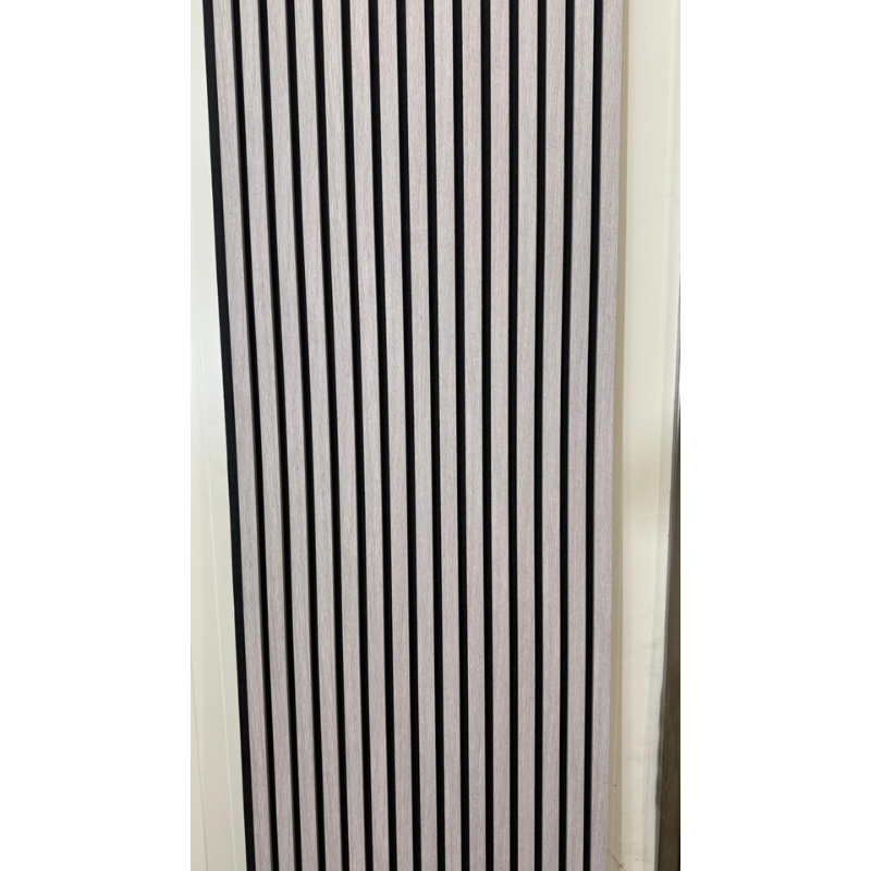 33€ akoestisch Wand Panelen Lattenwand Met Vilt Light Gray 270x60 cm