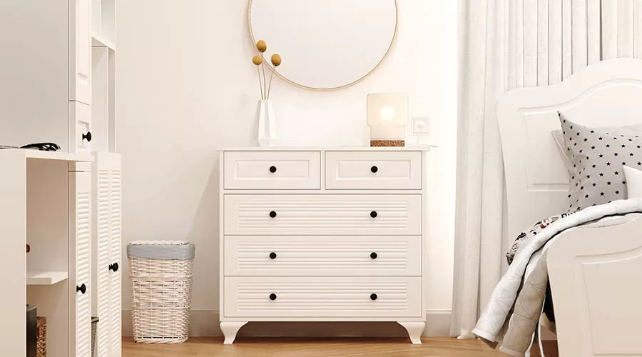 İzel Ladekast – 90 cm – Wit – MDF Membraan Fronten – 86x90x40 cm