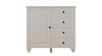 Beyza Country Mini Chest of Drawers – 4 Drawers – White – 87x43x87 cm