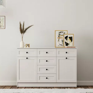 Rumy S1 Country Mega Ladekast – 130 cm – Wit – MDF Profiel – 85x130x43 cm