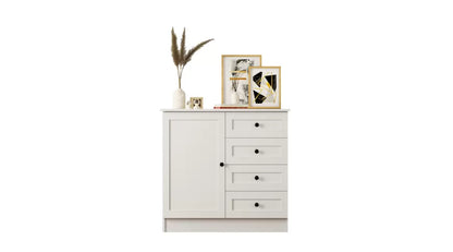 Rabi Rumy S1 Country Mini Chest of Drawers – 4 Drawers – White – 85x87x43 cm