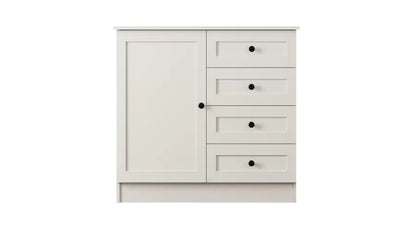 Rabi Rumy S1 Country Mini Chest of Drawers – 4 Drawers – White – 85x87x43 cm