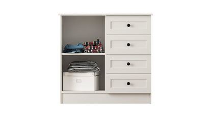 Rabi Rumy S1 Country Mini Chest of Drawers – 4 Drawers – White – 85x87x43 cm
