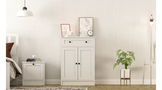 Rumy S1 Country Chest of Drawers – 100 cm High – White – MDF Profile – 100x70x40 cm