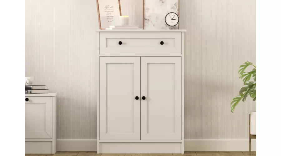 Rumy S1 Country Ladekast – 100 cm Hoog – Wit – MDF Profiel – 100x70x40 cm