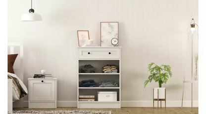 Rumy S1 Country Ladekast – 100 cm Hoog – Wit – MDF Profiel – 100x70x40 cm