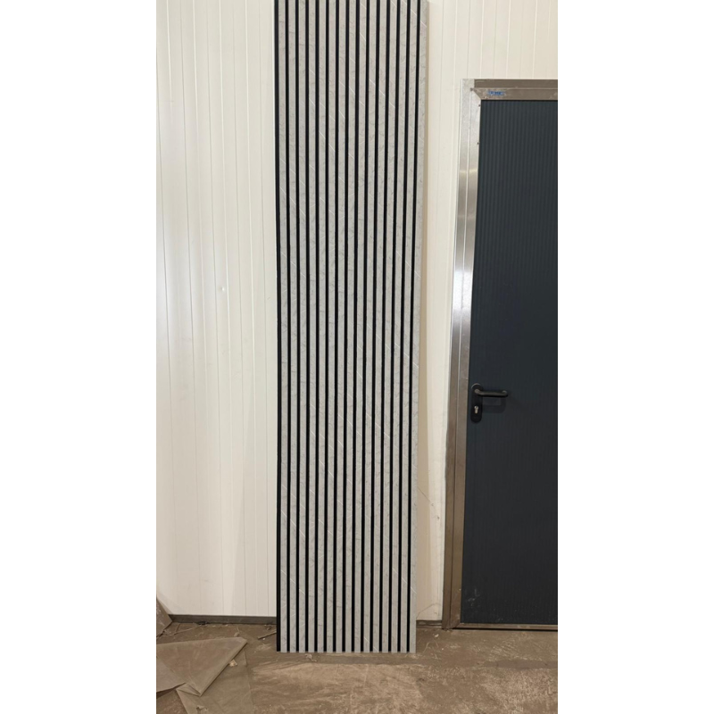 33€ Akoestische Wandpanelen Lattenwand Met Vilt – Gray Marmer 270×60 cm