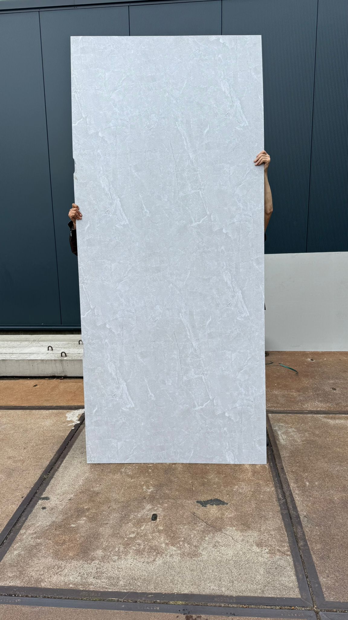 PVC Wandpanelen Beton Lichtgrijs Mat 122x280x0,3 cm