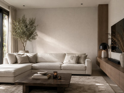 120x280x0.8 cm - Linnen Wandpaneel BEIGE - MES & GROEF