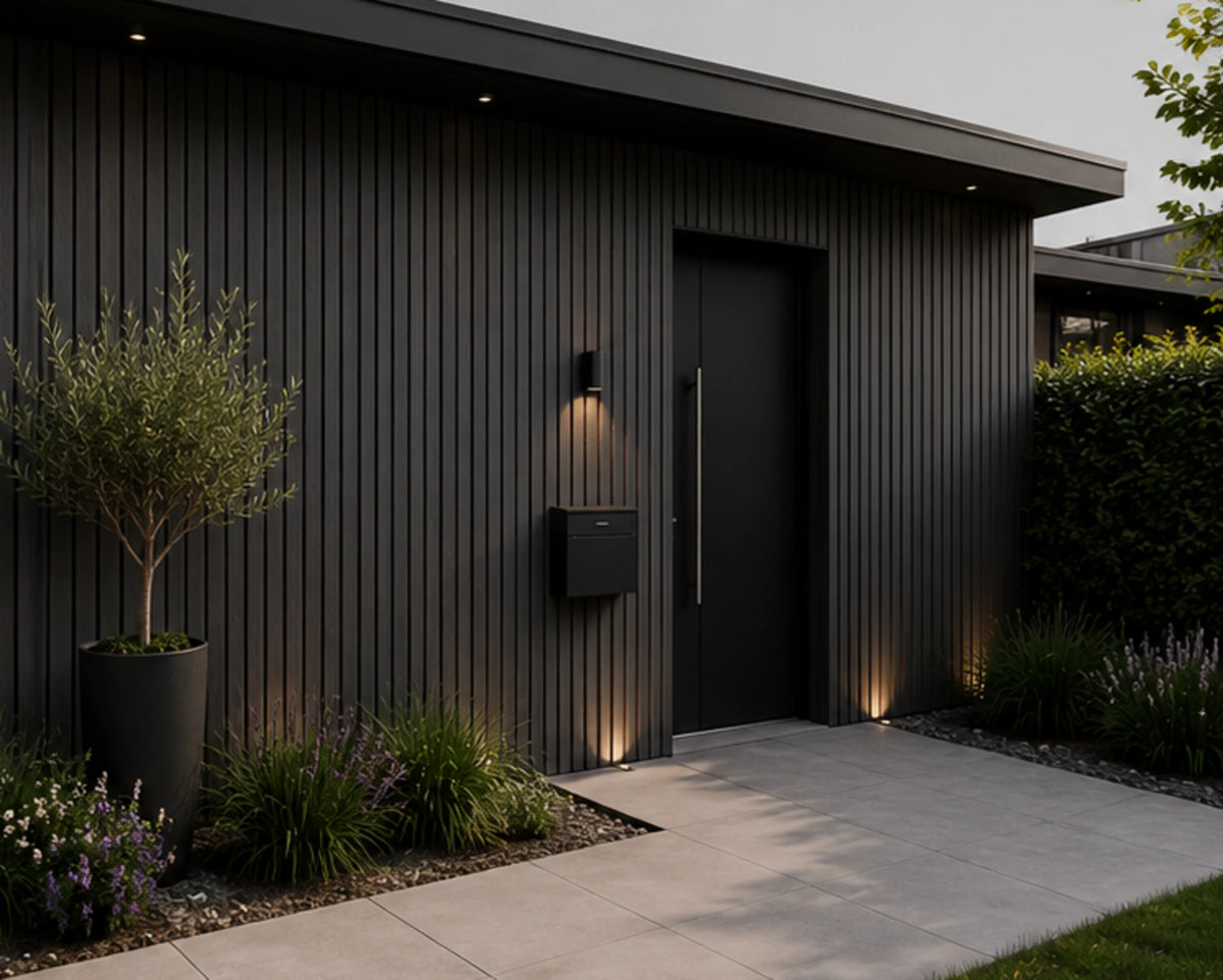 €28 Per Stuk - BLACK - Zwarte strepen - Gevelbekleding – Composiet | 290 x 22 cm | Gevel | Tuin