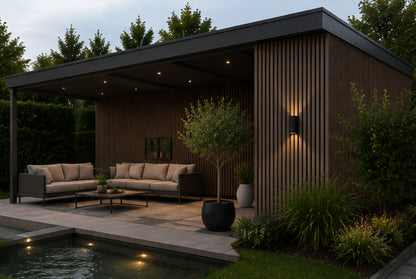 €28 Per Stuk - ROSEWOOD - Zwarte strepen - Gevelbekleding – Composiet | 290 x 22 cm | Gevel | Tuin |