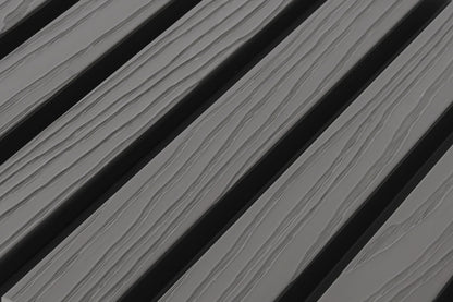 €28 Per Stuk - SILVER GREY - Zwarte strepen - Gevelbekleding – Composiet | 290 x 22 cm | Gevel | Tuin