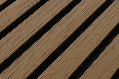 €28 Per Stuk - TEAK - Zwarte strepen - Gevelbekleding – Composiet | 290 x 22 cm | Gevel | Tuin | 3D Houtnerf
