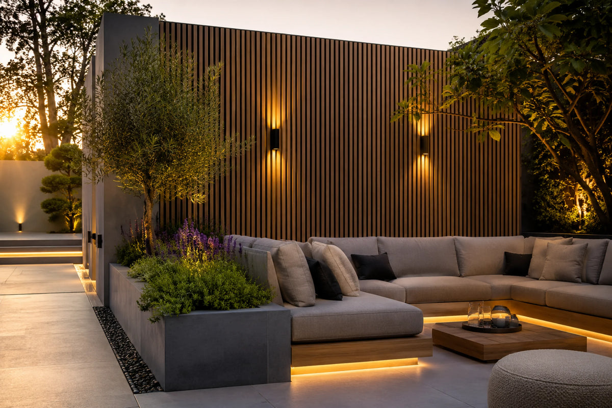 €28 Per Stuk - TEAK - Zwarte strepen - Gevelbekleding – Composiet | 290 x 22 cm | Gevel | Tuin | 3D Houtnerf