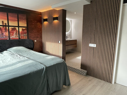 Akoestische Wandpanelen WALNOOT Eiken Lattenwand Met Vilt 260x60