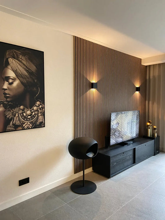 Akoestische Wandpanelen WENGE Lattenwand Met Vilt 260x60