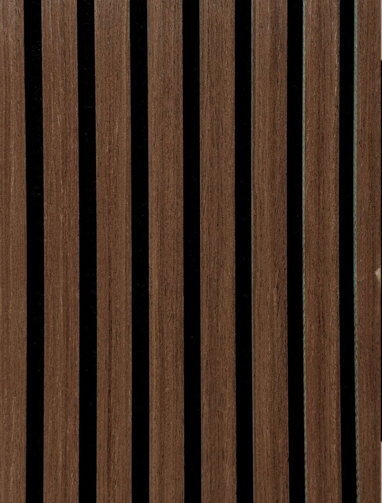 33€ Akoestische WandPanelen Walnoot Lattenwand Met zwarte Vilt 270x60 cm