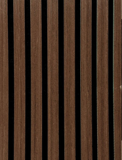 33€ Akoestische WandPanelen Walnoot Lattenwand Met zwarte Vilt 270x60 cm