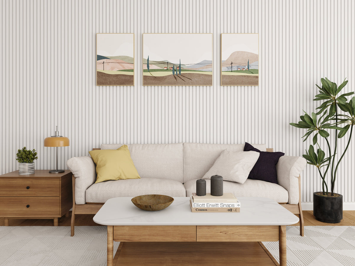 Akoestische Wand Panelen Lattenwand Met Witte Vilt 260×60 Cm