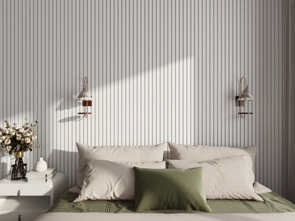 Akoestische Wand Panelen Lattenwand Met Witte Vilt 260×60 Cm