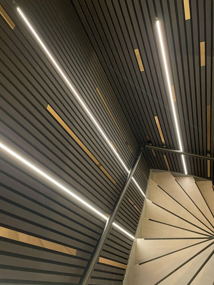 BLACK Oak acoustic wall panel slat wall with Felt - 260x60 cm
