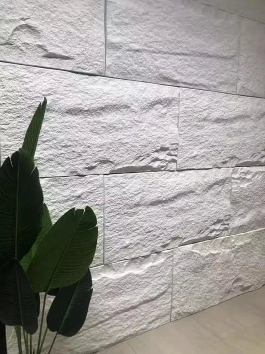 3D Rock Wall Panel | 60x120 cm | White