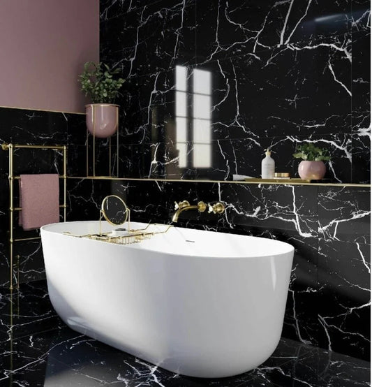 PVC wandpaneel | 120×280 cm | Black Marble Hoogglans