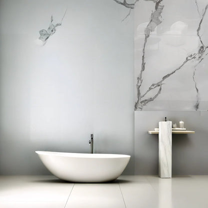 39€ PVC wandpaneel | 122x280x0,3 cm | Calacatta White Hoogglans